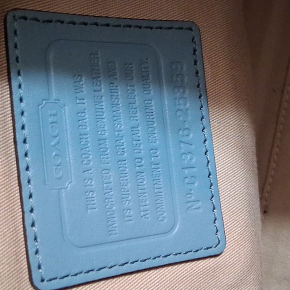 Coach Chelsea Carryall Elegant Robin Egg Blue Leather Satchel Bag - Picture 9 of 11